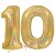 Luftballons aus Folie Zahl 10, Gold, holografisch, 100 cm mit Helium zum 10. Geburtstag