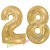 Luftballons aus Folie Zahl 28, Gold, holografisch, 100 cm mit Helium zum 28. Geburtstag