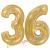 Luftballons aus Folie Zahl 36, Gold, holografisch, 100 cm mit Helium zum 36. Geburtstag