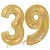 Luftballons aus Folie Zahl 39, Gold, holografisch, 100 cm mit Helium zum 39. Geburtstag
