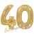 Luftballons aus Folie Zahl 40, Gold, holografisch, 100 cm mit Helium zum 40. Geburtstag