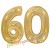 Luftballons aus Folie Zahl 60, Gold, holografisch, 100 cm mit Helium zum 60. Geburtstag
