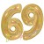 Luftballons aus Folie Zahl 69, Gold, holografisch, 100 cm mit Helium zum 69. Geburtstag