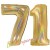 Luftballons aus Folie Zahl 71, Gold, holografisch, 100 cm mit Helium zum 71. Geburtstag