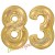 Luftballons aus Folie Zahl 83, Gold, holografisch, 100 cm mit Helium zum 83. Geburtstag