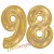 Luftballons aus Folie Zahl 98, Gold, holografisch, 100 cm mit Helium zum 98. Geburtstag