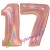Luftballons aus Folie Zahl 17, Rosegold, holografisch, 100 cm mit Helium zum 17. Geburtstag