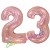 Luftballons aus Folie Zahl 23, Rosegold, holografisch, 100 cm mit Helium zum 23. Geburtstag