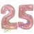 Luftballons aus Folie Zahl 25, Rosegold, holografisch, 100 cm mit Helium zum 25. Geburtstag