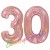 Luftballons aus Folie Zahl 30, Rosegold, holografisch, 100 cm mit Helium zum 30. Geburtstag