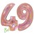 Luftballons aus Folie Zahl 49, Rosegold, holografisch, 100 cm mit Helium zum 49. Geburtstag
