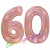 Luftballons aus Folie Zahl 60, Rosegold, holografisch, 100 cm mit Helium zum 60. Geburtstag