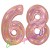 Luftballons aus Folie Zahl 68, Rosegold, holografisch, 100 cm mit Helium zum 68. Geburtstag