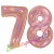 Luftballons aus Folie Zahl 78, Rosegold, holografisch, 100 cm mit Helium zum 78. Geburtstag