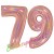 Luftballons aus Folie Zahl 79, Rosegold, holografisch, 100 cm mit Helium zum 79. Geburtstag