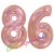 Luftballons aus Folie Zahl 86, Rosegold, holografisch, 100 cm mit Helium zum 86. Geburtstag