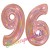 Luftballons aus Folie Zahl 96, Rosegold, holografisch, 100 cm mit Helium zum 96. Geburtstag