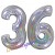 Luftballons aus Folie Zahl 36, Silber, holografisch, 100 cm mit Helium zum 36. Geburtstag