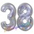 Luftballons aus Folie Zahl 38, Silber, holografisch, 100 cm mit Helium zum 38. Geburtstag