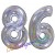 Luftballons aus Folie Zahl 86, Silber, holografisch, 100 cm mit Helium zum 86. Geburtstag