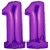 Luftballons aus Folie Zahl 11, Lila, 100 cm mit Helium zum 11. Geburtstag