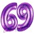Luftballons aus Folie Zahl 69, Lila, 100 cm mit Helium zum 69. Geburtstag