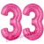 Luftballons aus Folie Zahl 33, Pink, 100 cm mit Helium zum 33. Geburtstag