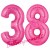 Luftballons aus Folie Zahl 38, Pink, 100 cm mit Helium zum 38. Geburtstag