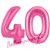 Luftballons aus Folie Zahl 40, Pink, 100 cm mit Helium zum 40. Geburtstag