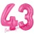 Luftballons aus Folie Zahl 43, Pink, 100 cm mit Helium zum 43. Geburtstag