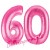 Luftballons aus Folie Zahl 60, Pink, 100 cm mit Helium zum 60. Geburtstag