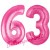 Luftballons aus Folie Zahl 63, Pink, 100 cm mit Helium zum 63. Geburtstag
