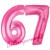 Luftballons aus Folie Zahl 67, Pink, 100 cm mit Helium zum 67. Geburtstag