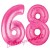 Luftballons aus Folie Zahl 68, Pink, 100 cm mit Helium zum 68. Geburtstag
