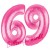 Luftballons aus Folie Zahl 69, Pink, 100 cm mit Helium zum 69. Geburtstag