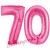 Luftballons aus Folie Zahl 70, Pink, 100 cm mit Helium zum 70. Geburtstag