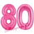 Luftballons aus Folie Zahl 80, Pink, 100 cm mit Helium zum 80. Geburtstag