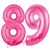 Luftballons aus Folie Zahl 89, Pink, 100 cm mit Helium zum 89. Geburtstag