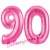 Luftballons aus Folie Zahl 90, Pink, 100 cm mit Helium zum 90. Geburtstag