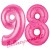 Luftballons aus Folie Zahl 98, Pink, 100 cm mit Helium zum 98. Geburtstag