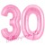 Luftballons aus Folie Zahl 30, Rosa, 100 cm mit Helium zum 30. Geburtstag