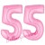 Luftballons aus Folie Zahl 55, Rosa, 100 cm mit Helium zum 55. Geburtstag