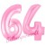 Luftballons aus Folie Zahl 64, Rosa, 100 cm mit Helium zum 64. Geburtstag