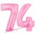 Luftballons aus Folie Zahl 74, Rosa, 100 cm mit Helium zum 74. Geburtstag