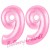 Luftballons aus Folie Zahl 99, Rosa, 100 cm mit Helium zum 99. Geburtstag