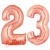 Luftballons aus Folie Zahl 23, Rosegold, 100 cm mit Helium zum 23. Geburtstag