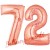 Luftballons aus Folie Zahl 72 Rosegold, 100 cm mit Helium zum 72. Geburtstag