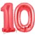 Luftballons aus Folie Zahl 10, Rot, 100 cm mit Helium zum 10. Geburtstag