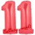 Luftballons aus Folie Zahl 11, Rot, 100 cm mit Helium zum 11. Geburtstag