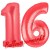 Luftballons aus Folie Zahl 16, Rot, 100 cm mit Helium zum 16. Geburtstag